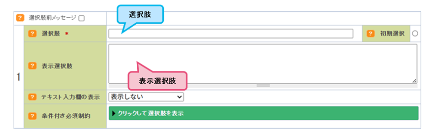 選択肢について